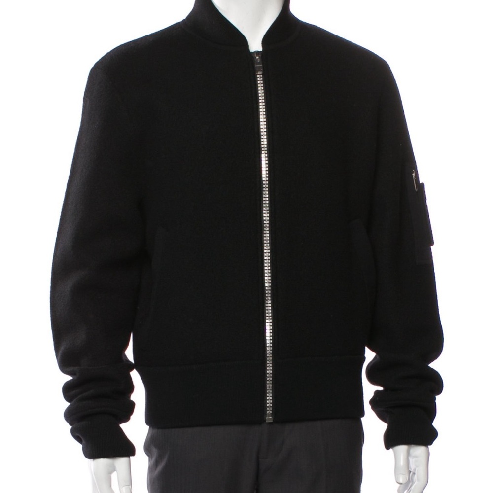 Givenchy Black Zip Up Sweater with Ribbed Cuffs